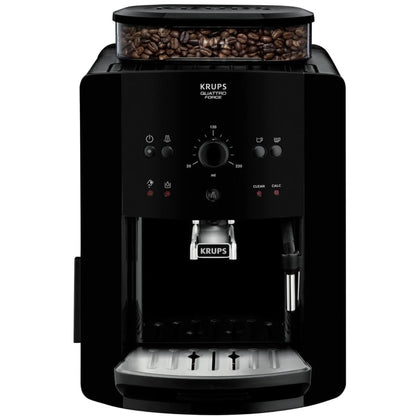 Espressor cafea Krups Picto Arabica, automat, rasnita incorporata, cafea boabe, 15 bar, 1450 W, capacitate 1.7 litri, ofera cafea sau espresso, 3 temperatui, 3 intensitati negru, cablu 1m, 220 V