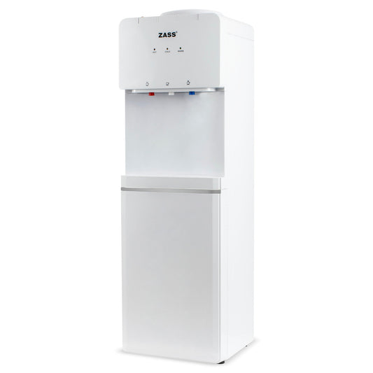 Dozator apa de podea cu compresor Zass ZWD 17 CNS, Putere incalzire 550W, putere racire 90W, compatibil cu bidoane de apa 11 l si 19 l, Silentios 36 dB, Culoare Alb