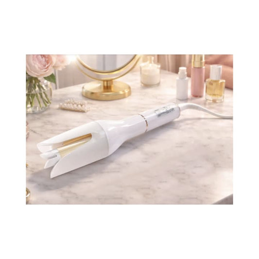 Ondulator de par, Paxton, 29 W, invelis ceramic, 3 trepte de temperatura, temperatura maxima 210 grade, durata reglabila de ondulare, functie ionizare, design dublu anti arsuri, protectie anti incurcare, oprire automata, alb