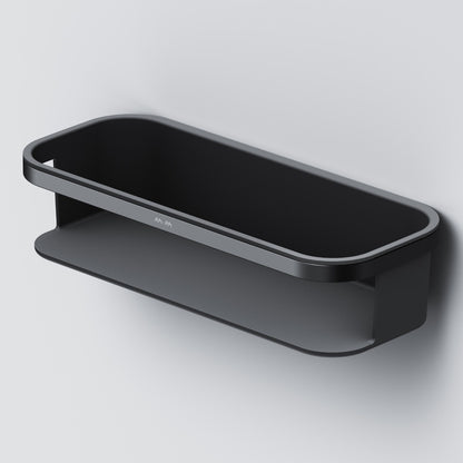 Etajera baie din metal si plastic AM.PM Func A8F53122, finisaj negru mat, un raft, 30 x 12.3 x 7 cm