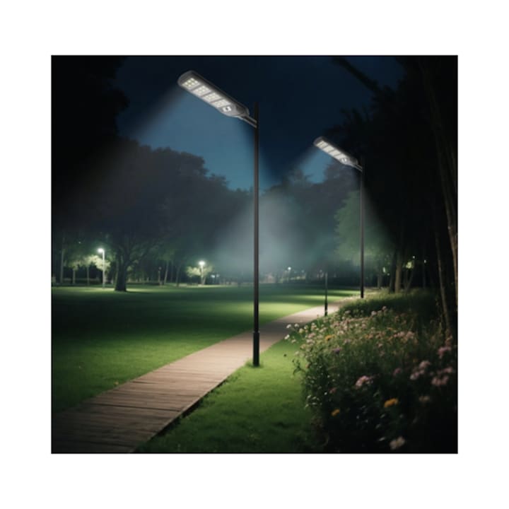 Consola pentru corp de iluminat Hoff, lungime de 0.5 m, cu un brat, exterior stradal, compatibilitate cu proiectoare LED, corpuri luminoase solare, lampi exterior, rezistent la exterior, din metal,