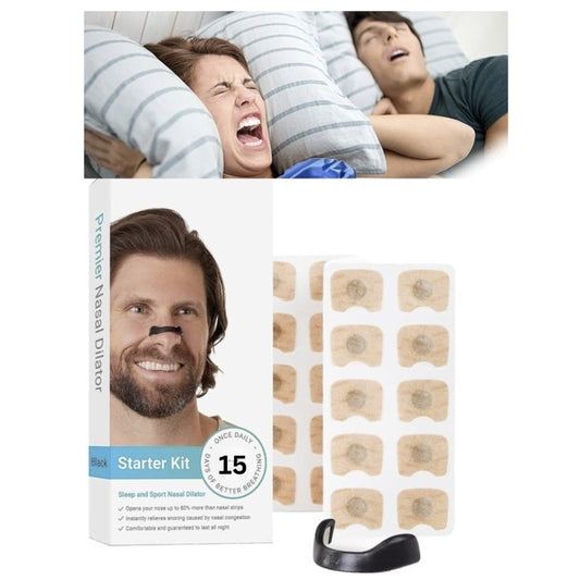Clips nazal, Antisforait, Mareste Capacitatea Respiratorie, Ajuta cu Deviatia de Sept, 15 benzi magnetice, rezistent la apa, Marimi Diferite pentru Orice Tip de Nas, negru, brand NETERRA