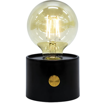 Veioza LED Hoff Phil, 0.8 W, 120 lm, lumina calda, dimabil, sursa inclusa, negru, alimentare 3 baterii AA, modern, metal + plastic, comutator ON OFF