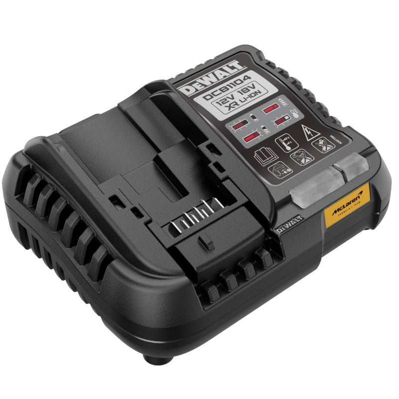 Set scule cu acumulator, DeWalt McLaren, masina de gaurit si insurubat cu percutie + masina de insurubat cu impact, include 2 acumulatori 18 V, 4 Ah, cu valiza, agatatoare curea, incarcator, suport