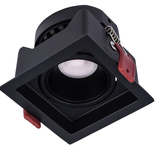 Spot incastrat, negru, 12W, 1100 lm, lumina neutra, 4000K, patrat, IP 20, adancime 6.7 cm, latura 8.4 cm, 20.000 ore, usor de montat