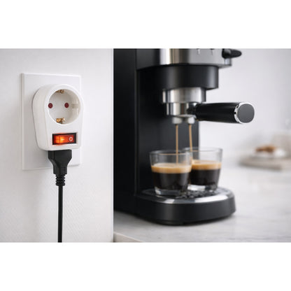 Adaptor priza, Hoff, intrerupator, 16A, alb