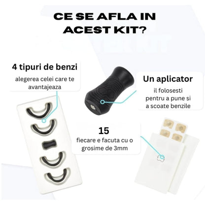 Clips nazal, Antisforait, Mareste Capacitatea Respiratorie, Ajuta cu Deviatia de Sept, 15 benzi magnetice, rezistent la apa, Marimi Diferite pentru Orice Tip de Nas, negru, brand NETERRA