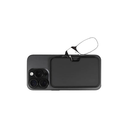Ochelarii de citit fara brate, moderni, compacti, portabili, citit rapid oriunde te afli, dioptrie +2.00, fixare direct pe nas, negru, lipit pe spatele telefonului, calitate superioara, brand NETERRA