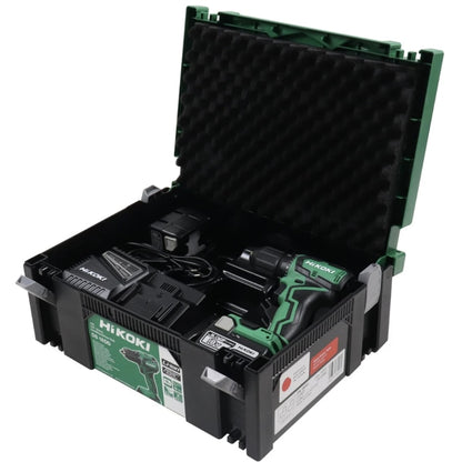 Masina de gaurit si insurubat, cu valiza si 2 acumulatori inclusi, profesional, 18V, 5 Ah, Hikoki, 1700 rpm, mandrina rapida, motor fara perii, 13 mm deschidere mandarina, cuplu 55Nm max, 1.4 kg