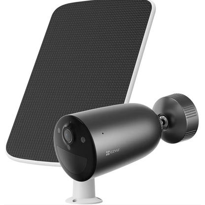 Camera de supraveghere smart / inteligenta fixa EZVIZ, kit, 3MP, rezolutie 2K, cu panou solar, cu acumulator 5200 mAh incorporat, microfon, difuzor, negru, exterior IP 65, -20 +50 grade, max 512 GB