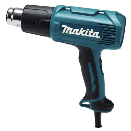 Suflanta / pistol cu aer cald, Makita, 1600 W, 2 trepte, cu valiza si 4 duze, pentru uscarea, indepartarea lacurilor vechi, aplicarea adezivilor, 0.56 kg, 230 V, cablu 2m, 350 - 500 grade Celsius