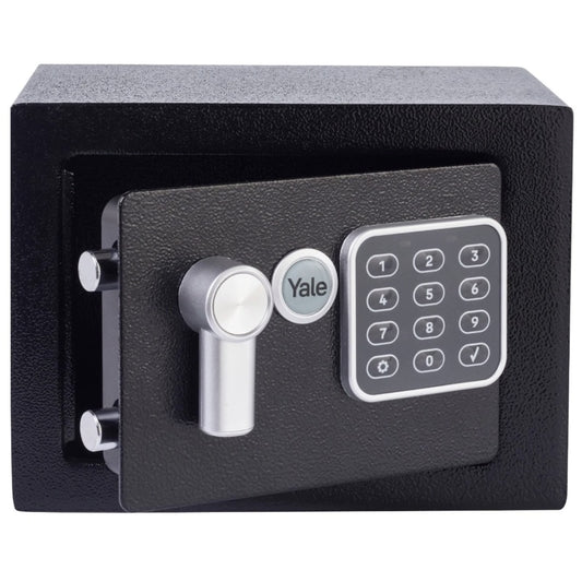 Seif Yale Value Safe, inchidere electronica cod, 2 chei urgenta, otel, negru, indicator LED, include Chit de ancorare, 4 x baterii AA, 23 x 17 x 17 cm, 2.3 kg, usor de ascuns, pentru bani, documente