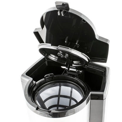 Cafetiera Zass, 1000 W, 1500 ml, capacitate 12 cesti, functie antipicurare, functie de mentinere la cald, oprire automata, programare intarziata, negru + argintiu, cablu 0.8 m, 2.57 kg, 230 V