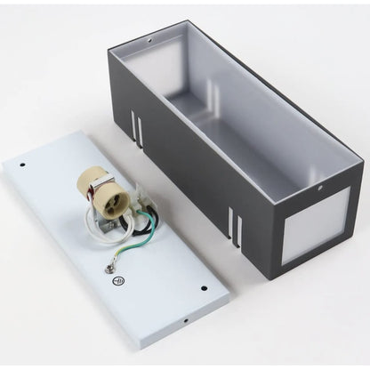 Aplica exterior Hepol, 2 x GU10, gri, modern, material otel, IP 54, 9 x 9 x 25 cm, 2 x 11 W max, protectie exterior, surse neincluse, 25000 ore