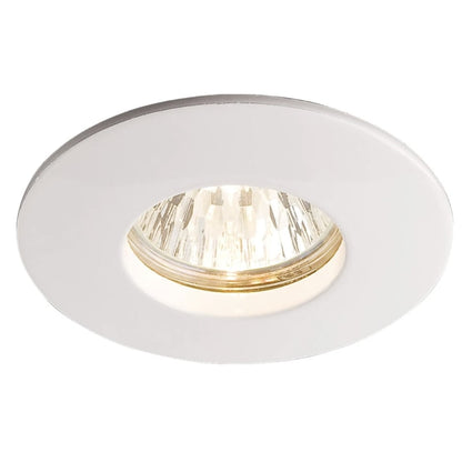 Spot incastrat, GU10, IP54, alb, dispersor transparent, rotund, adancime 6.4 cm, diametru 7.4 cm, max 50W, ELC 70124