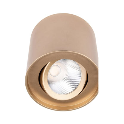 Spot LED aparent, 10 W, 1270 lm, lumina neutra, orientabil, auriu mat, 220V, 11.1 cm inaltime, rotund
