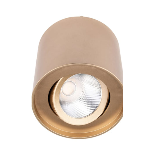Spot LED aparent, 10 W, 1270 lm, lumina neutra, orientabil, auriu mat, 220V, 11.1 cm inaltime, rotund
