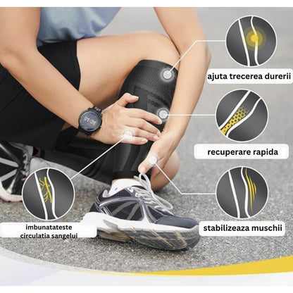 Manson compresiv pentru gamba, sustine musculatura, reduce oboseala, accelereaza recuperarea, din elastic, pentru alergare, fitness, ciclism, recuperare medicala, calatorii, NETERRA
