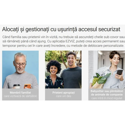 Incuietoare inteligenta EZVIZ, Wi-Fi, tastatura multifunctionala, verificare status deschidere, IP65, -25 pana la +55 grade, Umiditate de operare 95%, aplicatie Sisteme compatibile Android, iOS