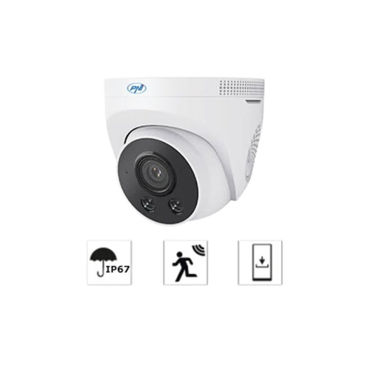 Camera de supraveghere PNI, 8MP, Ultra HD, 4K, alb, IP67, interior si exterior, 240 g, Vedere nocturna de 30 m, Ethernet RJ45 10 100 Mbps, consum 4W, LED