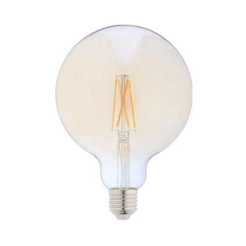 Bec LED filament Hoff glob E27 8 W 950 lm lumina calda 2500 K, auriu, dimabil, Durata medie de viata 25000 ore, Unghi lumina 360°, Temperatura de lucru: –20 °C +50 °C, consum redus de energie