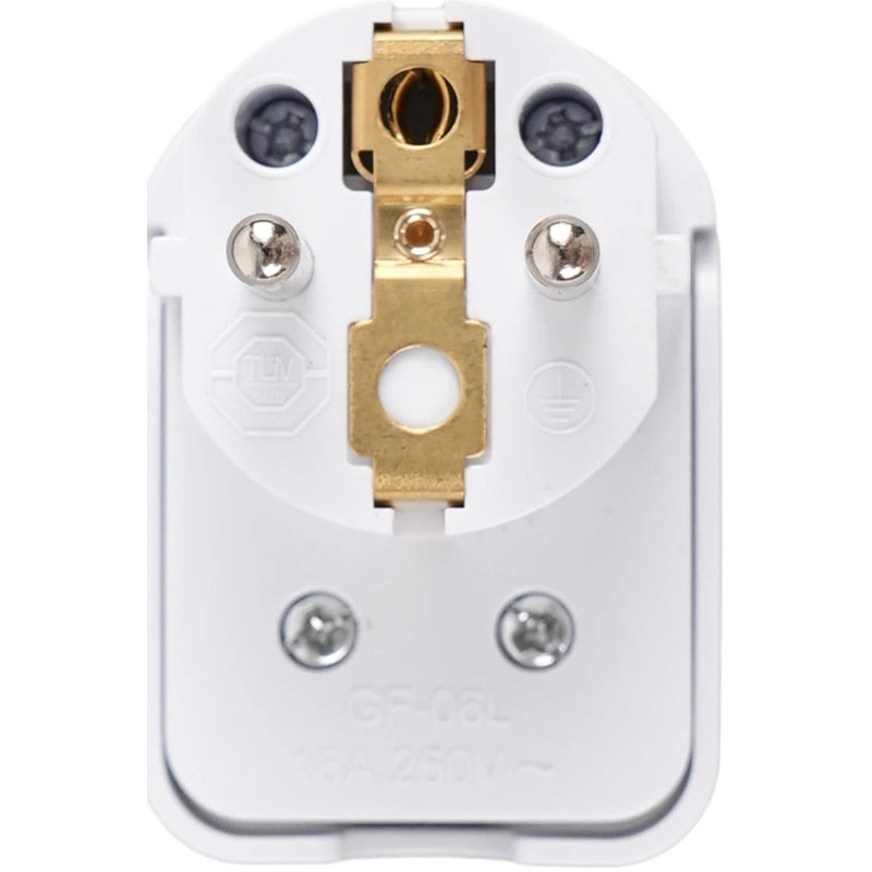 Fisa plata cu inel, Hepol, contact de protectie, 16A, alb, 230V, cu impamantare, pentru cablu de 0.5, 0.75, 1, 1.5, 2.5