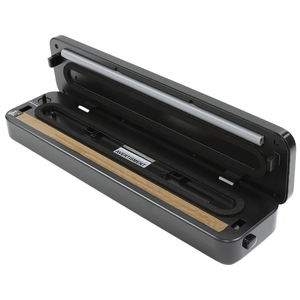Aparat de vidat alimente Paxton, 80 W, 3 programe normal, soft, sigilare, negru, 0.8 kg, latime de lucru 30 cm, dimensiuni 37.6 x 9 x 5.8 cm, 230V