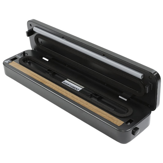 Aparat de vidat alimente Paxton, 80 W, 3 programe normal, soft, sigilare, negru, 0.8 kg, latime de lucru 30 cm, dimensiuni 37.6 x 9 x 5.8 cm, 230V