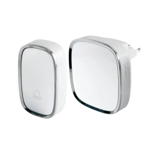 Sonerie fara fir, LED, 36 melodii, raza de 200 m, montaj priza, 1 baterie buton LR23A, plastic