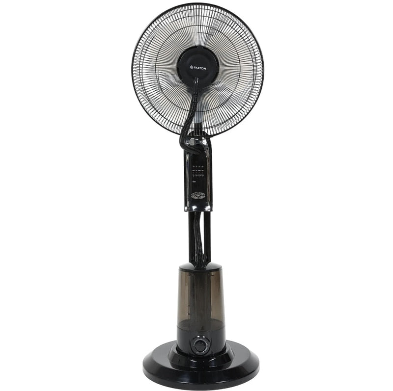 Ventilator cu umidificator Paxton, 75 W, 3 viteze, diametru 43 cm, rezervor apa 3.2 litri, oscilatie, timer, ultrasunete, negru, telecomanda, cu pulverizare apa, 125 cm inaltime, 1.65 m cablu, 7 kg
