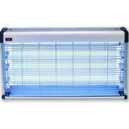 Aparat antiinsecte cu UV / insectocutor Pest Stop, 3 surse x 20W, incaperi de 250 mp, 3 ani durata de viata medie, 4.5 kg, 230 V, silentios, design estetic si simplu, gri, eficient, fiabil