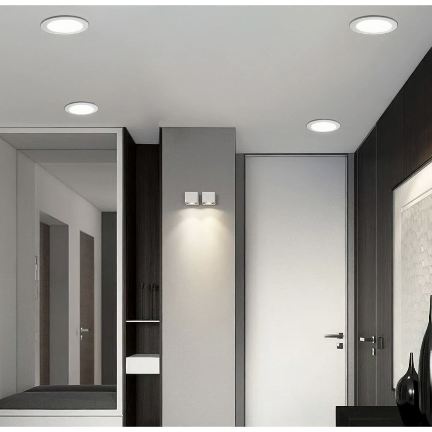 Spot LED incastrat Hoff, 12 W, 1380 lm, lumina neutra, 4000K alb, diametru 14.5 cm, rotund, 20.000 ore dura viata medie, 220V