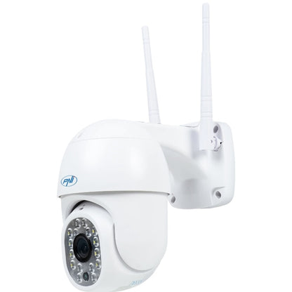 Camera de supraveghere smart, IP66, inteligenta PNI, 4MP, Wi-Fi, wireless, rotativa, slot micro SD, alarma detectare miscare, zoom, interior, exterior, Ethernet, temperaturi -26 pana la +80