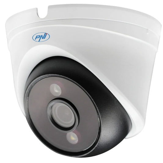 Camera de supraveghere PNI, 8MP, Ultra HD, 4K, alb, IP67, interior si exterior, 240 g, Vedere nocturna de 30 m, Ethernet RJ45 10 100 Mbps, consum 4W, LED