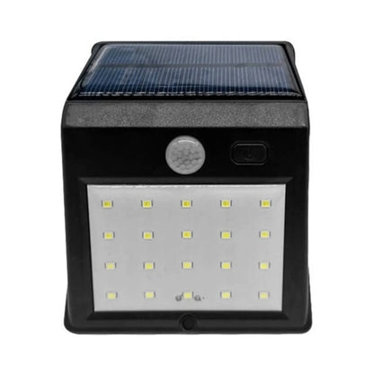 Lampa solara cu LED Hoff, 2.5 W, 160 lm, lumina rece, cu senzor de miscare PIR, 2 moduri de iluminare, negru, IP65, exterior, modern, 20.000 ore autonomie