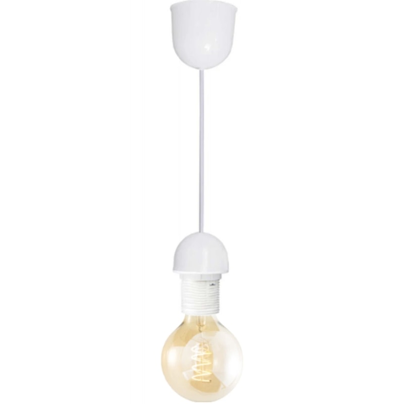 Suspensie Hoff, 1 x E27, alb, clasic, cupru + PVC, 60 W max, 110 - 240 V, inaltime intre 15 si 90 cm, 110 g, sursa neinclusa