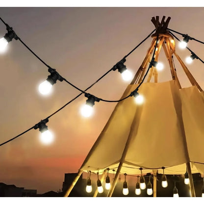 Ghirlanda luminoasa Hoff, interior si exterior, IP 65, 10 becuri E27, lungime 6 metri total