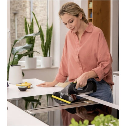Aspirator geamuri Karcher, aspirare umeda, acumulator, 0.1 l, negru, acumulator 3 ore incarcare, 35 min functionare, compact, silentios, 10W, 230V, 1.2 kg, 12.5 x 28 x 32.5 cm
