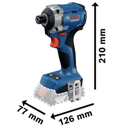 Masina de insurubat cu impact, pe acumulator neinclus, 18V, Bosch Professional, 3300rpm, mandrina hexagon 1/4, motor fara perii, 1kg, suruburi M6 - M16, 3800 percutii, 215 Nm cuplu, 2 trepte torsiune