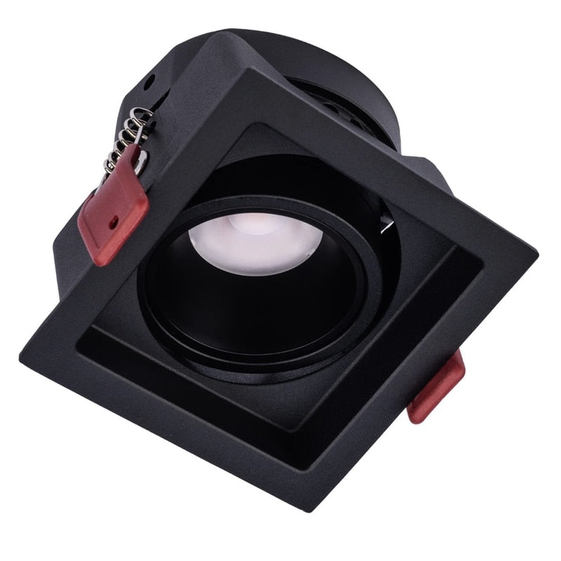 Spot incastrat, negru, 12W, 1100 lm, lumina neutra, 4000K, patrat, IP 20, adancime 6.7 cm, latura 8.4 cm, 20.000 ore, usor de montat