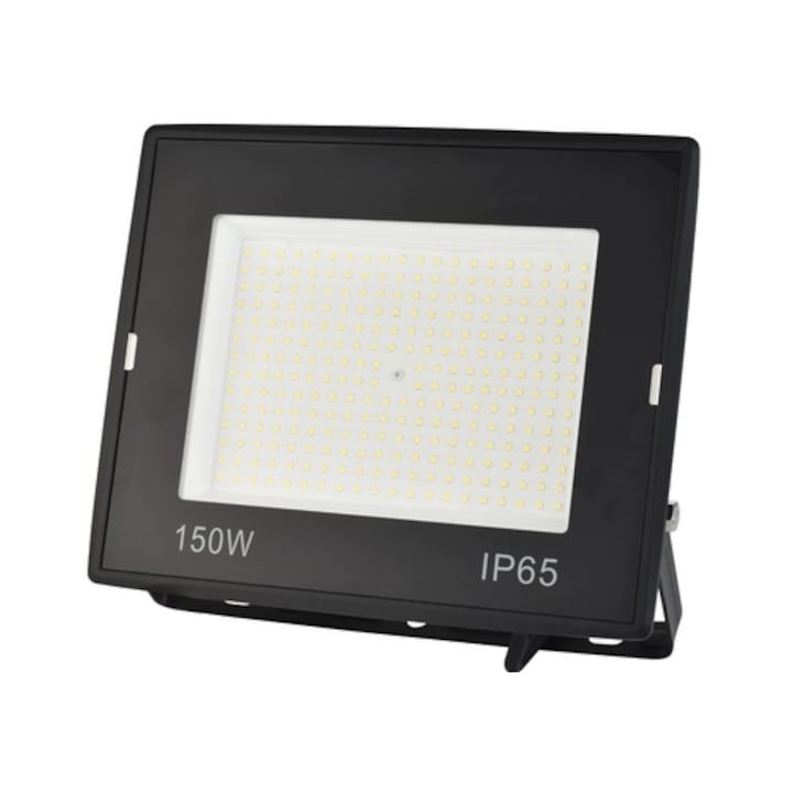 Proiector LED Hoff, 150 W, 16500 lm, lumina rece, IP65, 6500K, 220V, 0.3 m cablu, protectie exterior, lumineaza la 15 m distanta proiectie, aluminiu, 25.000 ore functionare