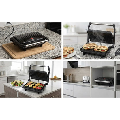 Mini Gratar electric Albatros 750w, mic, portabil, pentru sandwich maker, paine prajita, indicator LED, carcasa termoizolanta