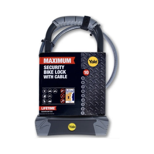 Antifurt bicicleta tip U, Yale, cu cheie, maxima securitate, 23 cm, otel, 1.74 kg, 4 chei