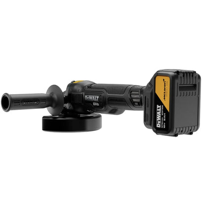 Polizor unghiular, cu 2 acumulatori, 18 V, 5 Ah, DeWalt McLaren, profesional, 9000 rpm, motor fara perii, Diametru maxim al discului 125 mm, 2.6 kg, autonomie extinsa, maner lateral cu 2 pozitii