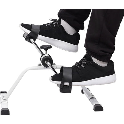 Mini bicicleta statica exercitii recuperare medicala, NETERRA, antrenament, pliabila, gri, exercitii picioare si brate, imbunatateste circulatia si mobilitatea, dimensiuni si dificultate ajustabila