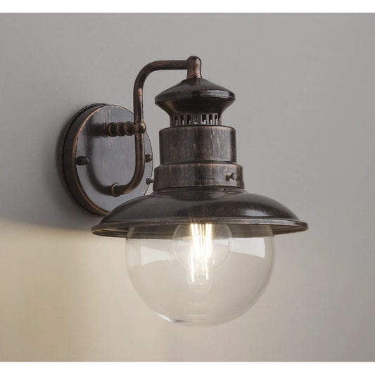 Aplica exterior, 1 x E27, negru cu patina cupru, clasic, max 42W, IP 44, dimensiuni 21.5 x 28.6 x 24.2 cm, 230V