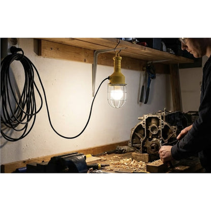 Lampa de lucru Hoff, portabila, dulie E27, cu intrerupator, carlig de agatare, 10 m cablu, alimentare 230V