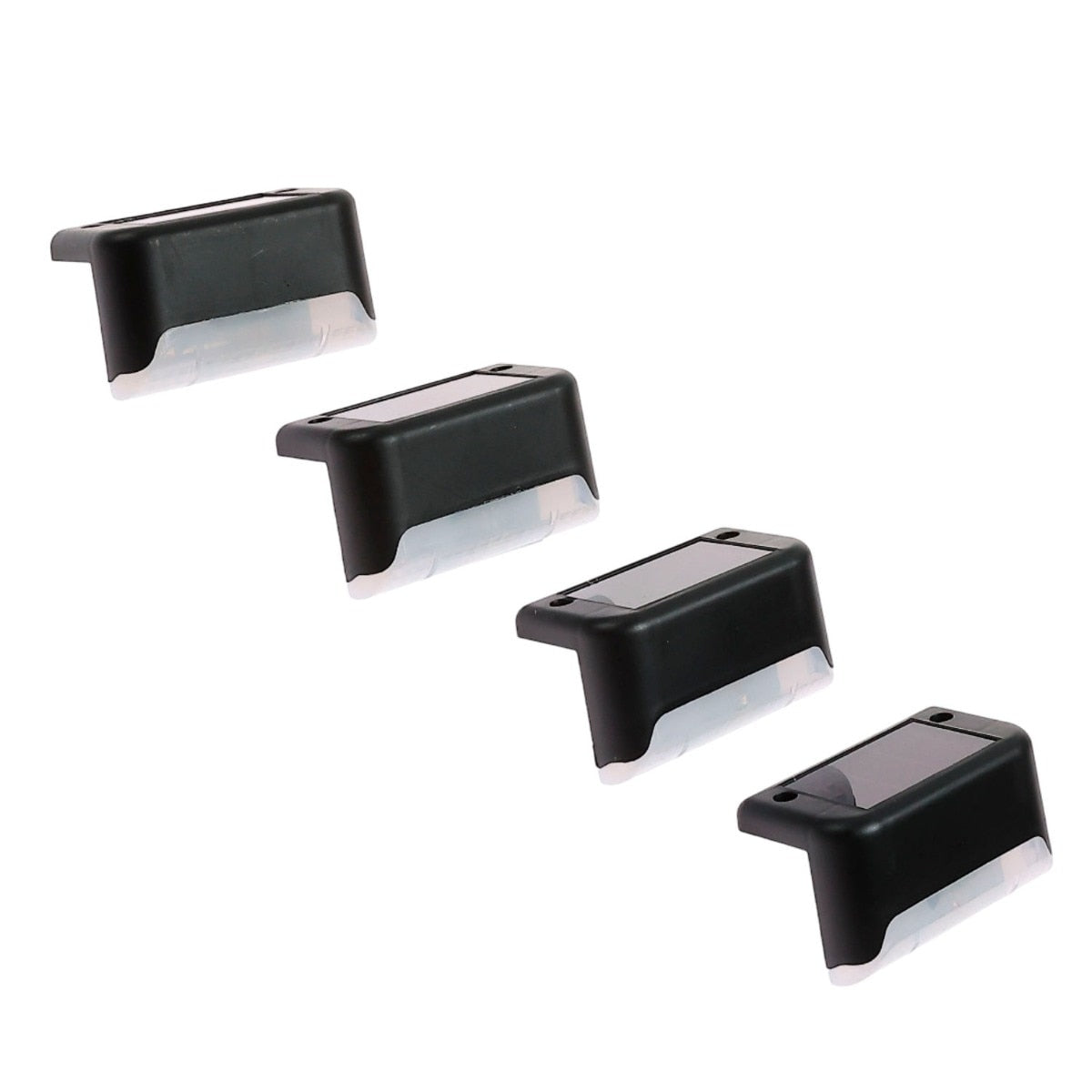 Aplica solara cu LED de colt Hoff, 1lm, lumina calda, IP44, moderna, set 4 bucati