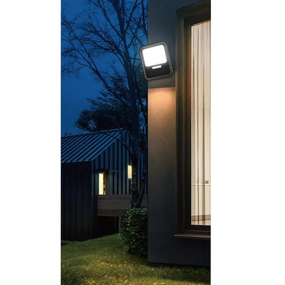 Hoff Proiector solar cu LED, 15 W, lumina rece, cu telecomanda, negru, IP65, exterior