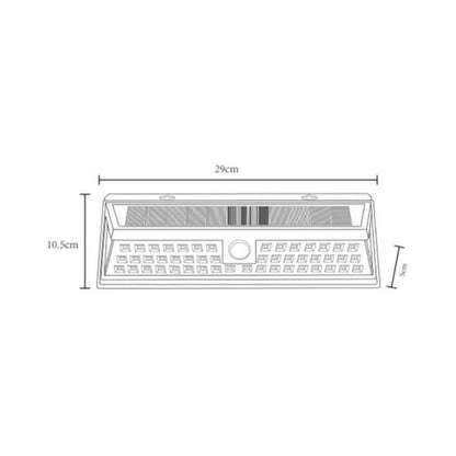 Lampa solara cu LED, 5 W, 360 lm, lumina rece, cu senzor de miscare, 3 moduri de iluminare, negru, IP65, exterior, modern, 30.000 ore media de viata, panou solar